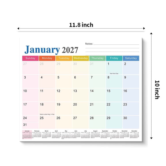 Magnetic Refrigerator Calendar Jan 2027 - Jun 2028 Weekly Planner Fridge Magnet 18 Months With Notes Area Kitchen Decor 1 Pack