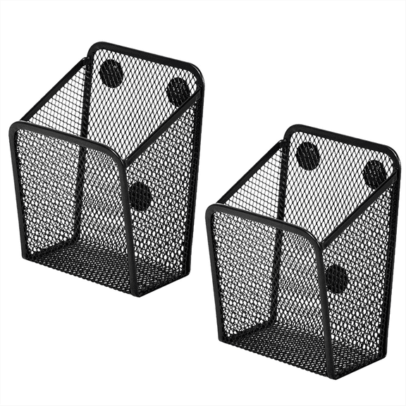Magnetic Refrigerator Pen Holder Metal Mesh Basket Storage Box Magnetic Storage Basket Storage Basket A,2 * Magnetic Pen Holders,As Shown