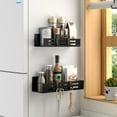 thumbnail image 1 of Magnetic Refrigerator Side Shelf Storage Rack with Non-Slip Bottom, Wall-Mount Spice and Seasoning Organizer for Kitchen, 2 Size Options, 1 of 8