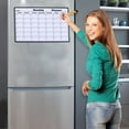 thumbnail image 1 of Magnetic Refrigerator Sticker Calendar - Erasable Whiteboard Wall Sticker, Learning Schedule Message Board with Accessories, Versatile Planner for Home & Office Use, Durable PVC Material White, 1 of 7