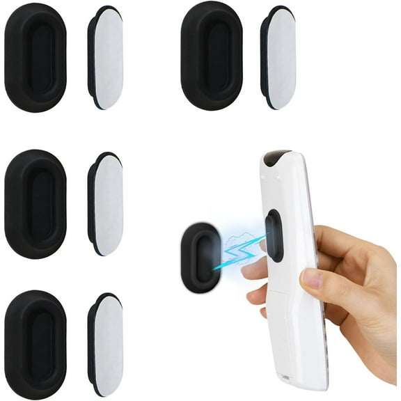 Magnetic Remote Control Holder Wall Mount - 4 Pcs No Drill Self-Adhesive Organizer for Air Conditioner & TV Remotes, Storage Caddy for Televisions Backside - Black