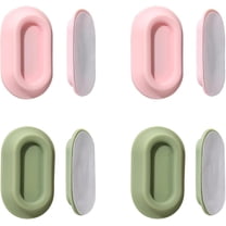 Magnetic Remote Control Holder Wall Mount - 4 Pcs No Drill Self-Adhesive Organizer for Air Conditioner & TV Remotes, Storage Caddy for Televisions Backside - Pink&Green