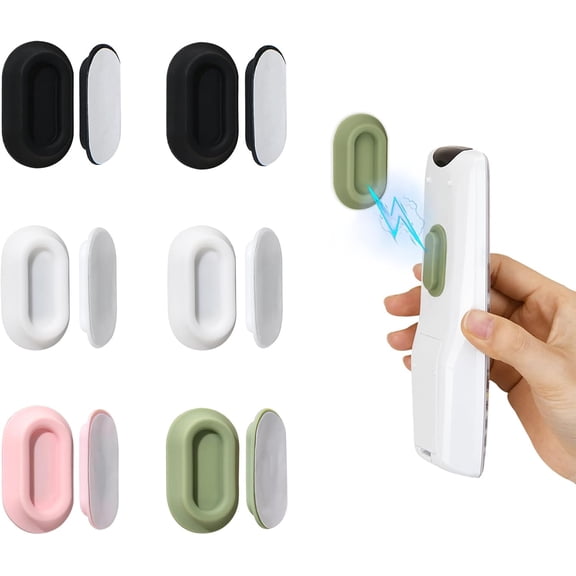 Magnetic Remote Control Holder Wall Mount - 6 Pcs No Drill Self-Adhesive Organizer for Air Conditioner & TV Remotes, Storage Caddy Televisions Backside White&Black&Pink&Green