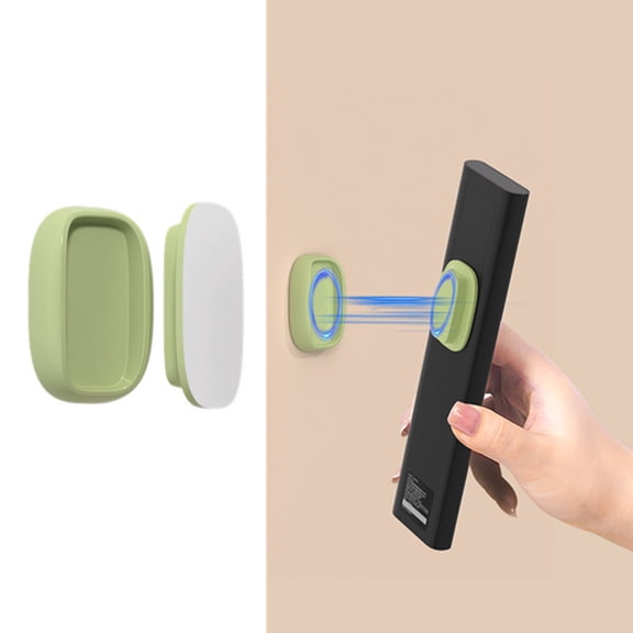 Magnetic Remote Control Holder for Wall, Self-Adhesive No-Drill Remote Organizer and Storage Rack for TV AC Controllers, Strong Magnetic Absorption Tool Green