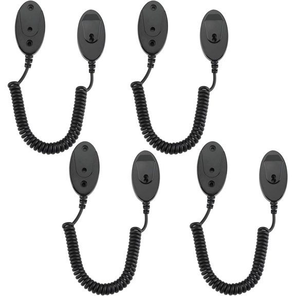 Magnetic Remote Leash Control Holder with Security Cable, Retractable Tidy Anti-lost Rope Organizer Easy Installation Stable Suitable for Projector TV Fan and Air Conditioner Remotes (4Pcs Black, S)
