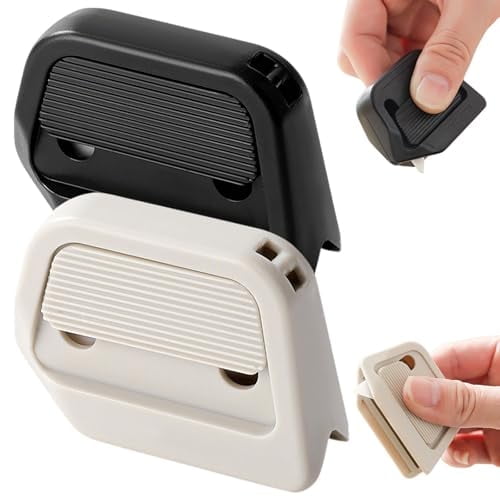 Magnetic Retractable Box Cutter, Upgrade Auto-Retract Utility Knives with Ceramic Blades Right Angle Groove, Portable Fridge-Friendly Package Opener for Cardboard (White)