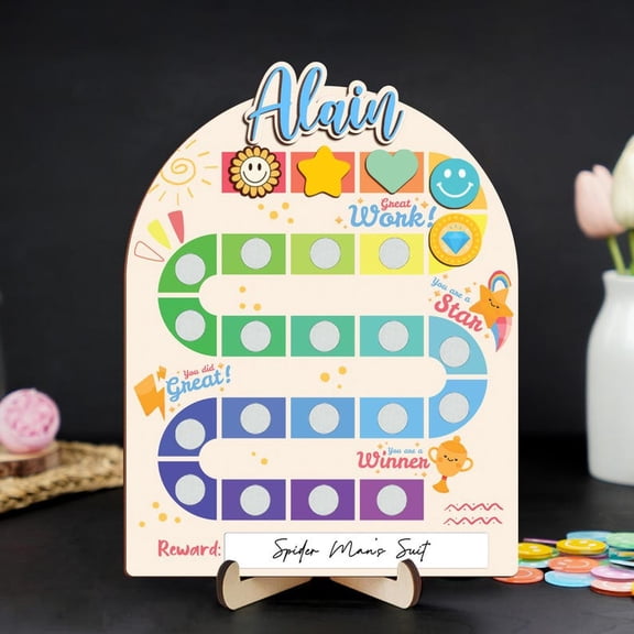 Magnetic Reward Chart for Kids, Behavior Incentive Board with Tokens, Custom Name Chore Chart, Toddler Routine Tracker, Classroom Motivation Tool and Teacher Gift