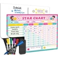 thumbnail image 1 of Magnetic Reward Chart for Kids Dry Erase 13” X 17” Multiple Kids Refrigerator Star Behavior Chore Chart for Kids at Home - Magnetic Whiteboard for Fridge - 6 Dry Erase Markers Included, 1 of 9