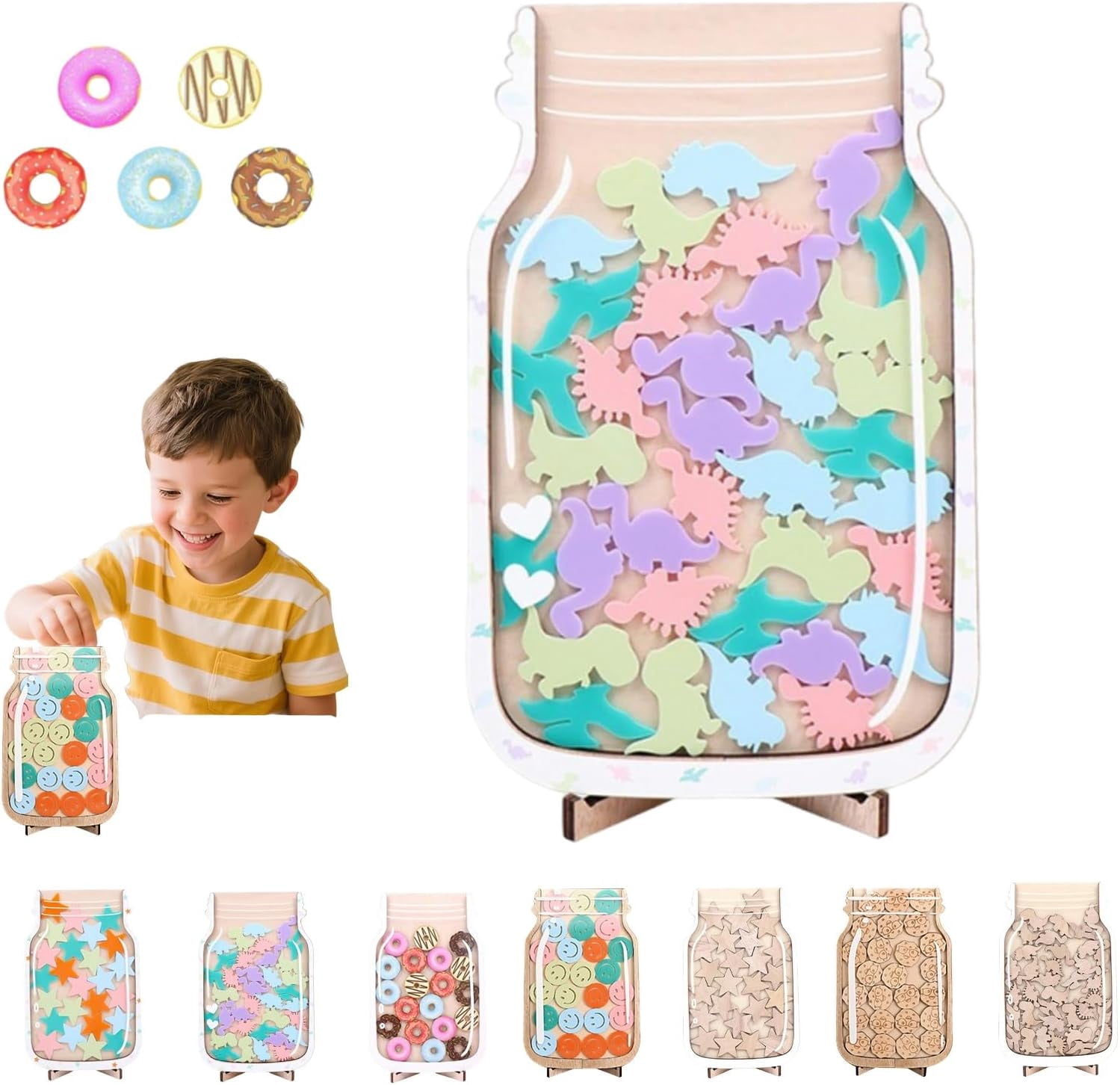 Magnetic Reward Jar Wooden Incentive Board with Tokens for Adult Task ...