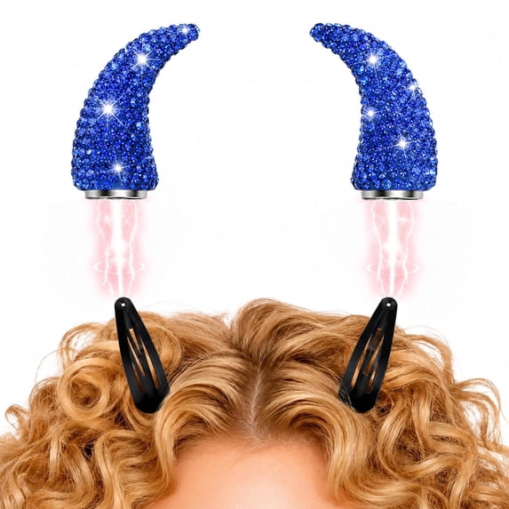 Magnetic Rhinestone Devil Horns, Sparkly Halloween Hair Accessories, Wearable Magnetic Devil Horns for Halloween, Cosplay, Party Outfits