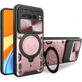 thumbnail image 1 of Magnetic Ring Bracket Sliding Window Phone Case for Google Pixel 8/8 Pro 5G, Lens Protection  Shell, Shockproof Stand Back Cover, 1 of 8