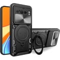 thumbnail image 1 of Magnetic Ring Bracket Sliding Window Phone Case for Google Pixel 8/8 Pro 5G, Lens Protection  Shell, Shockproof Stand Back Cover, 1 of 8