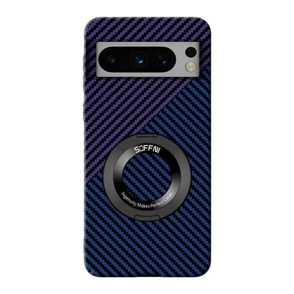 Magnetic Ring Case for Google Pixel 7A, Compatible with MagSafe,Ring Holder Kickstand, [Military-Grade Drop Protection] Shockproof Rugged Ultra Slim Protective Back Case for Pixel 7A,Bluepurple