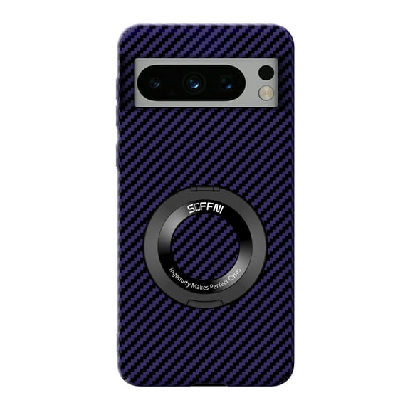 Magnetic Ring Case for Google Pixel 8A, Compatible with MagSafe,Ring Holder Kickstand, [Military-Grade Drop Protection] Shockproof Rugged Ultra Slim Protective Back Case for Pixel 8A,Darkpurple