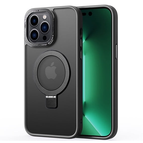 Magnetic Ring Hook Stand [Support Magsafe] Matte Case for iPhone 15 Pro