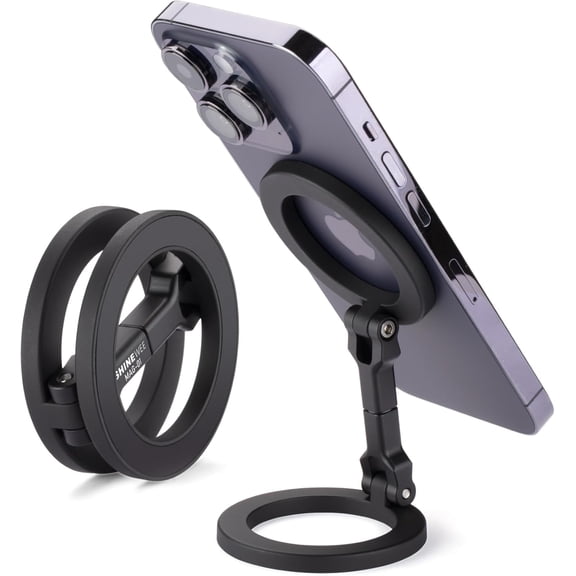 for Magnetic Ring Phone Holder Quick Attach to Any Iron Surface | Swivel & Tilt Adjustable | Compatible with iPhone 17/6/15/14/13/12 Series & Magnetic Cases