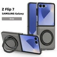 thumbnail image 1 of Magnetic Ring Stand Case for Samsung Galaxy Z Flip 7, with 360° Rotatable Ring Holder, Compatible with MagSafe, Business PU Leather Slim Shockproof Cover for Samsung Galaxy Z Flip 7, Gray, 1 of 6