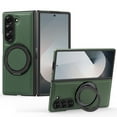 thumbnail image 1 of Magnetic Ring Stand Case for Samsung Galaxy Z Fold 7, with 360°Rotatable Ring Holder, Compatible with Mag-Safe, Business PU Leather Slim Shockproof Cover for Samsung Galaxy Z Fold 7, Darkgreen, 1 of 6