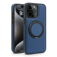 thumbnail image 1 of Magnetic Ring Stand Case for iPhone 12 Pro Max, with 360°Rotatable Ring Holder, Compatible with MagSafe Chagring, Business PU Leather Slim Shockproof Cover for iPhone 12 Pro Max, Blue, 1 of 11