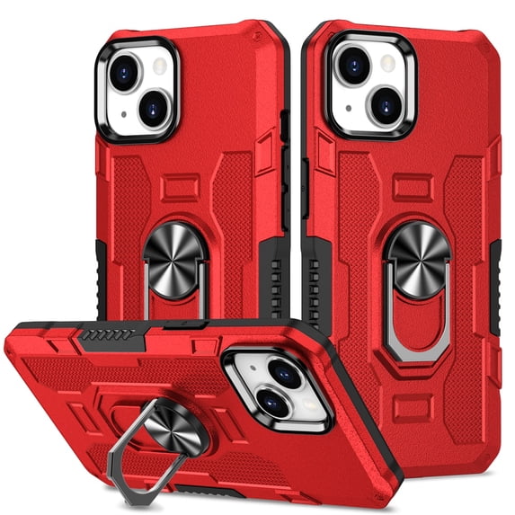 Magnetic Ring Stand Compatible with iPhone 14 Pro Max Case Shockproof Anti-Drop Case for iPhone 14 Pro Max 2022 5G,Red