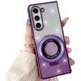 thumbnail image 1 of Magnetic  Ring Stand Glitter Case for Samsung Galaxy Z Fold 6, (Compatible with Magsafe) Women Girly Luxury Cute Plating Bling Glitter Kickstand Cover for Galaxy Z Fold 6 (Purple), 1 of 7