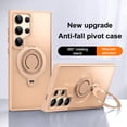 thumbnail image 1 of Magnetic Ring Stand for Samsung Galaxy S23 Ultra Case, Silicone Finger Ring Grip Stand Holder, Military Grade Drop Tested, Compatible with MagSafe, Built in Kickstand, Soft Edge Anti-Fingerprint, Gold, 1 of 17