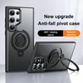 thumbnail image 1 of Magnetic Ring Stand for Samsung Galaxy S25 Plus Case, Silicone Finger Ring Grip Stand Holder, Military Grade Drop Tested, Compatible with MagSafe, Built in Kickstand, Soft Edge Anti-Fingerprint,Black, 1 of 17