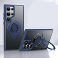 thumbnail image 1 of Magnetic Ring Stand for Samsung Galaxy S25 Plus Case, Silicone Finger Ring Grip Stand Holder, Military Grade Drop Tested, Compatible with MagSafe, Built in Kickstand, Soft Edge Anti-Fingerprint, Blue, 1 of 6