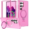 thumbnail image 1 of Magnetic Ring Stand for Samsung Galaxy S25 Ultra 2 In 1 Case, 360° Full Body Protection Built-in Screen Protector Hard Matte Clear Back Shockproof Bumper Cover for Samsung Galaxy S25 Ultra - Rose, 1 of 6