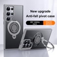 thumbnail image 1 of Magnetic Ring Stand for Samsung Galaxy S25 Ultra Case, Silicone Finger Ring Grip Stand Holder, Military Grade Drop Tested, Compatible with MagSafe, Built in Kickstand, Soft Edge Anti-Fingerprint, Gray, 1 of 17