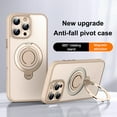 thumbnail image 1 of Magnetic Ring Stand for iPhone 15 Pro Case, Silicone Finger Ring Grip Stand Holder, Military Grade Drop Tested, Compatible with MagSafe, Built in Kickstand, Soft Edge Anti-Fingerprint, Gold, 1 of 17