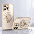 thumbnail image 1 of Magnetic Ring Stand for iPhone 15 Pro Max Case, Silicone Finger Ring Grip Stand Holder, Military Grade Drop Tested, Compatible with MagSafe, Built in Kickstand, Soft Edge Anti-Fingerprint, Gold, 1 of 10