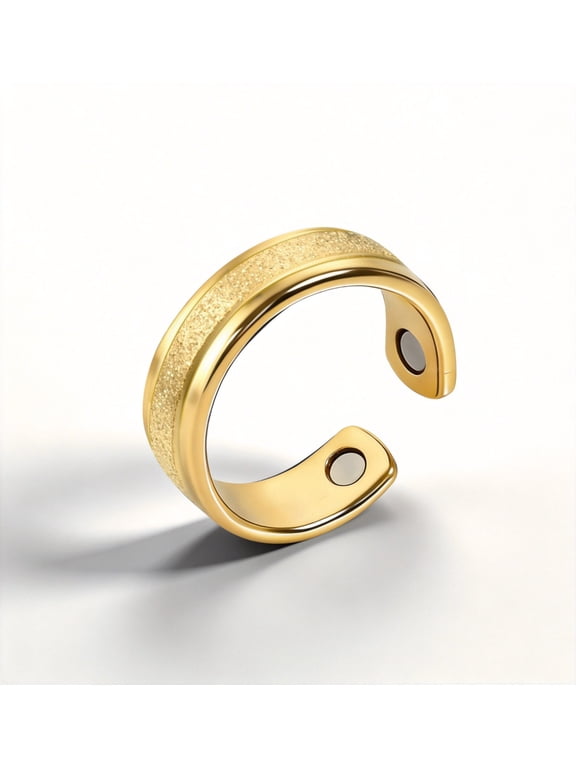 Magnetic Ring Vital Ring, Magnetic Field Therapy Ring, Hypoallergenic Stainless Steel, Supports Sleep Quality, Reduces Stress & Pain, Adjustable Size