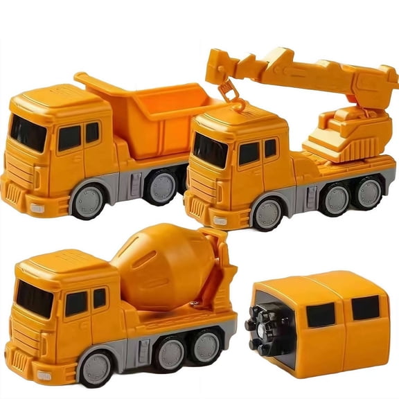 Magnetic Robocar Set,Magnetic Transform Engineering Car Assembled Toys,35PCS Kids-Magnetics Robocar Set,7 in 1 Construction Vehicle & Robot Toys Set with Storage Box, for Creative Play
