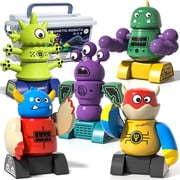 Magnetic Robot Toy for Kids 3-5, 35 PCS STEM Educational Playset with Storage Box, DIY Stacking Monster Robots, Toddler Creative Building Toys Gift for Boys Girls Christmas Birthday