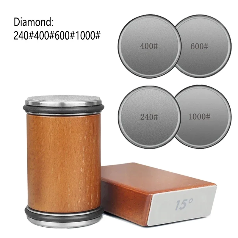 Rolling Knife Sharpener Diamond Roller Sharpening Stone Whetstone with 15°/20° Grinding