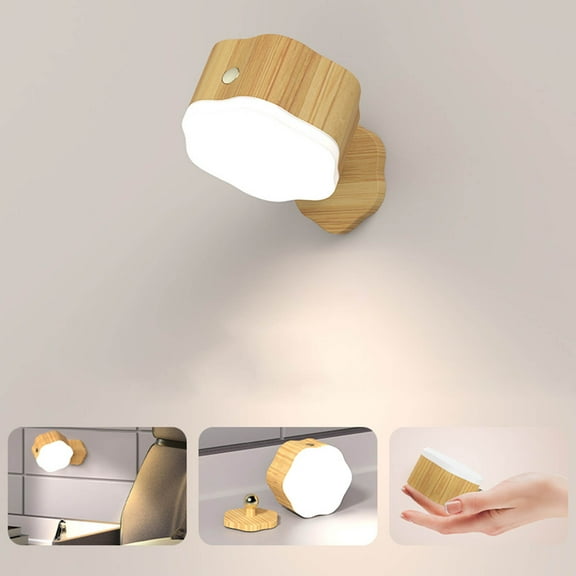 Magnetic Rotatable Makeup Mirror Light, Two Brightness Adjustable Warm Cool Light Type-C Rechargeable Wall Mount Design, Eye Friendly Portable Lamp for Vanity Desk Bedside Reading Lighting