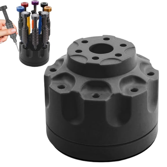 Magnetic Rotating Screwdriver Stand, 14-Hole Bit Holder