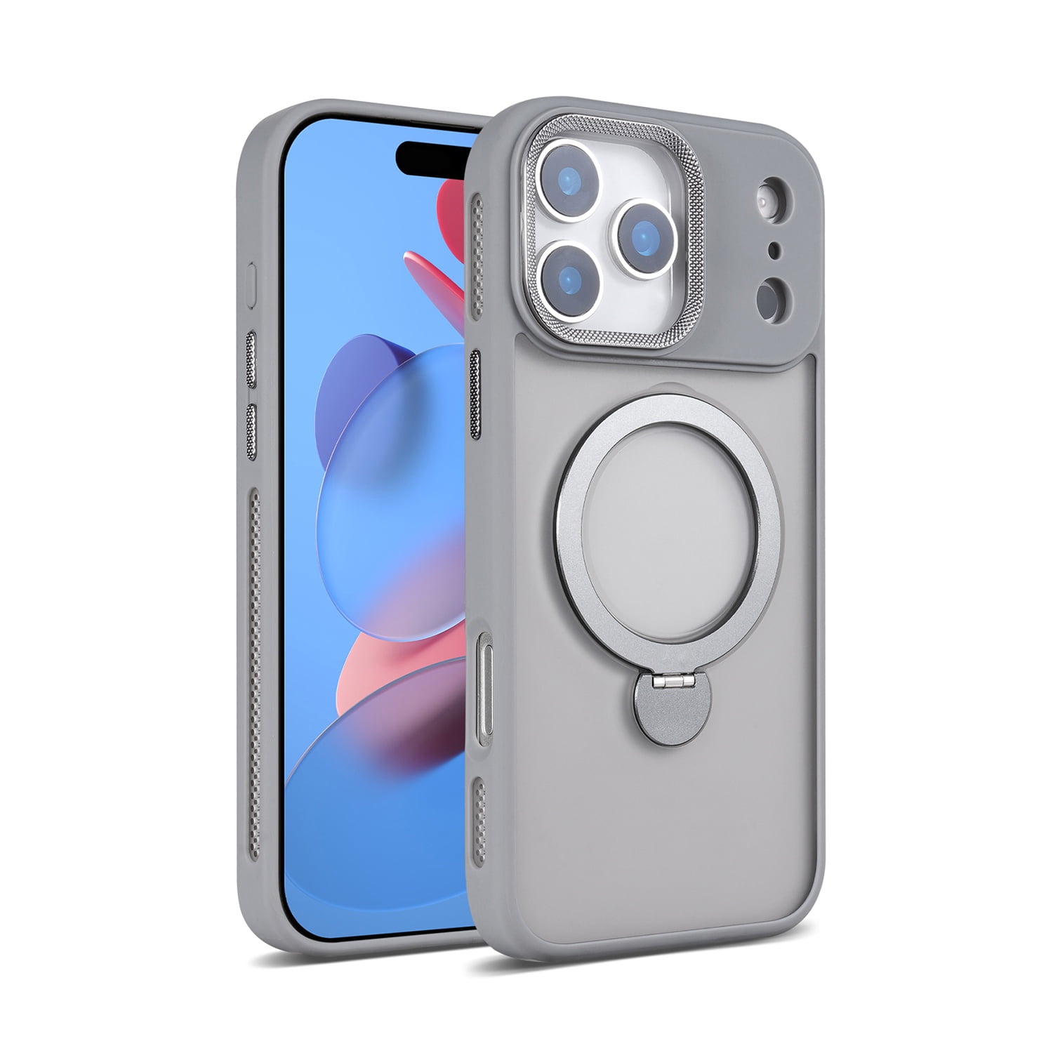 Magnetic Rotating Stand Case for iPhone 17 Pro - Gray