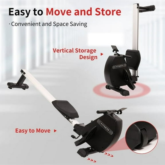 Magnetic Rowing Machines for Home, Foldable Rowing Machine with 8-Level, Compact Row Saves 20% Space, 264 LBS Load Capacity