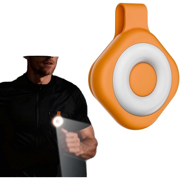 Magnetic Running Lights for Runners, Ultra Bright Clip On Flashlight, Rechargeable 6 Light Modes 3 Color Hands-Free Flashlight, Pocket Running Gear for Reading/Runners/Emergency/Pet (Orange)