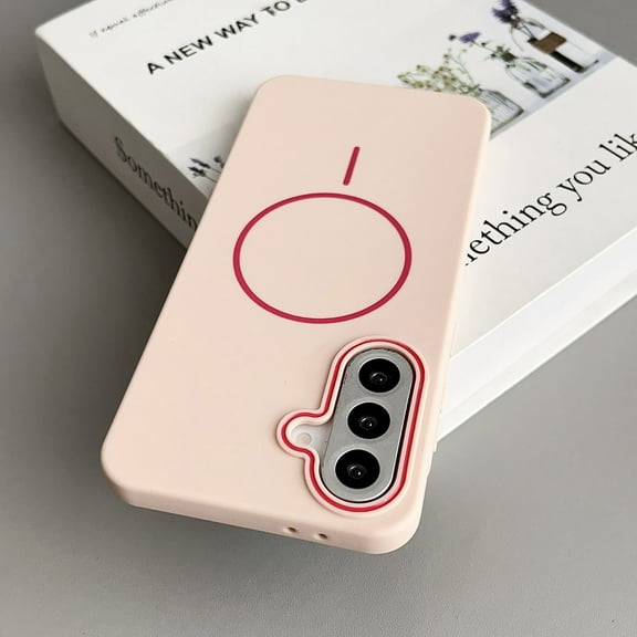 Magnetic For Samsung Galaxy A36 5G/A56 Phone Case,Compatible with Mag-Safe,Silky Soft Touch,Silicone Shockproof Anti-Scratch Protection,For Women Men Ultra Slim Rugged Durable Phone Case,Pink