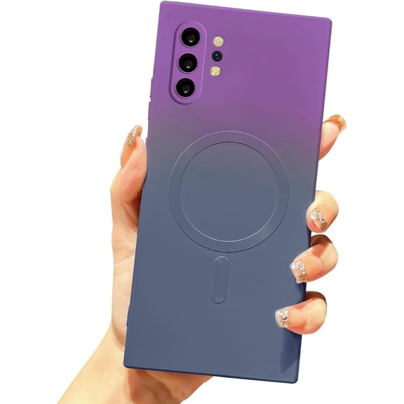 Magnetic for Samsung Galaxy Note 10 Plus Case, Compatible with MagSafe, Camera Lens Film Protection Shockproof Gradient Silicone Cover for Galaxy Note 10 Plus 6.8" (Purple Gray)