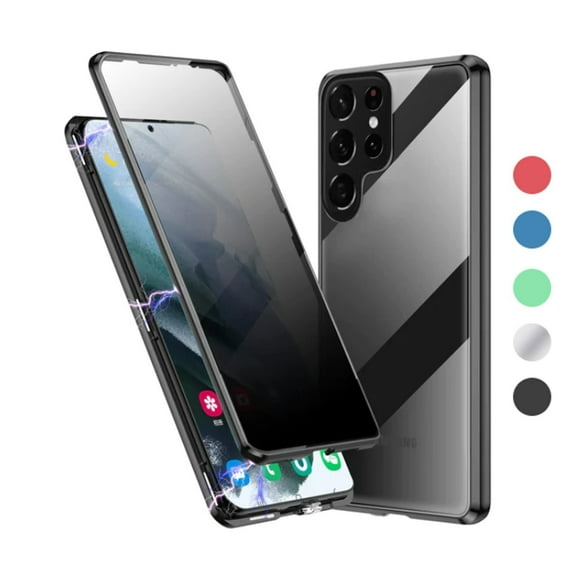 Magnetic Samsung Galaxy Note 20 Case (Blue) Double Sided Tempered Glass Screen Protector Shockproof and Scratch Resistant Protection