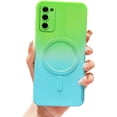 thumbnail image 1 of Magnetic for Samsung Galaxy S20 FE Case, Compatible with MagSafe, Camera Lens Film Protection Shockproof Gradient Silicone Cover for Galaxy S20 FE 6.5" (Green Blue), 1 of 11