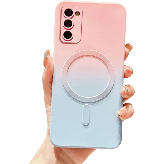 Magnetic for Samsung Galaxy S20 FE Case, Compatible with MagSafe, Camera Lens Film Protection Shockproof Gradient Silicone Cover for Galaxy S20 FE 6.5" (Pink Blue)