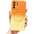 thumbnail image 1 of Magnetic for Samsung Galaxy S20 Ultra Case, Compatible with MagSafe, Camera Lens Film Protection Shockproof Gradient Silicone Cover for Galaxy S20 Ultra 6.9" (Orange Yellow), 1 of 11