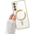 thumbnail image 1 of Magnetic for Samsung Galaxy S21 FE Case,Electroplated Clear Slim Samsung S21 FE Phone Case with Camera Protection,Shockproof Samsung S21 FE Case Compatible with MagSafe, Gold Edge, 1 of 13