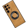 thumbnail image 1 of Magnetic for Samsung Galaxy S21 Plus Case with Stand Compatible with MagSafe Authentic Sheep Bark Skin Ultra Thin 360° Rotation Bracket Anti-Scratch Mil-Grade Drop Protection Case, Brown, 1 of 8