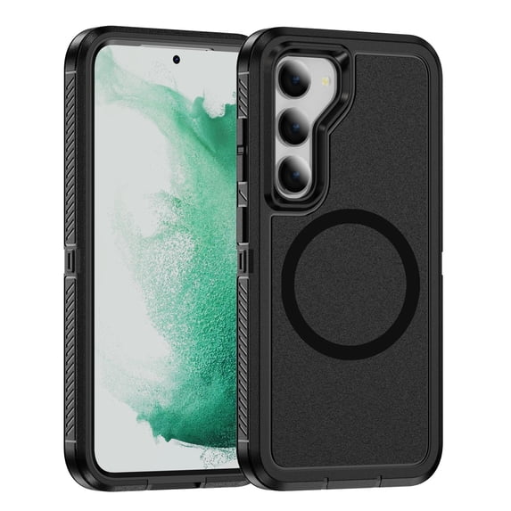 Magnetic for Samsung Galaxy S22 Case,Compatible with MagSafe,Military Grade Dropproof Translucent Matte Hard Back Soft Edge Anti-Fingerprint Protective Case for Samsung Galaxy S22,Black